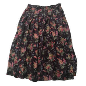 Herman Geist Vintage Pleated Floral Maxi Skirt Size 14